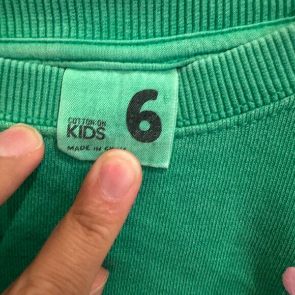 Cotton On Kids “Be The Best You” Green Cropped Sweatshirt – Size 6 - Picture 3 of 5